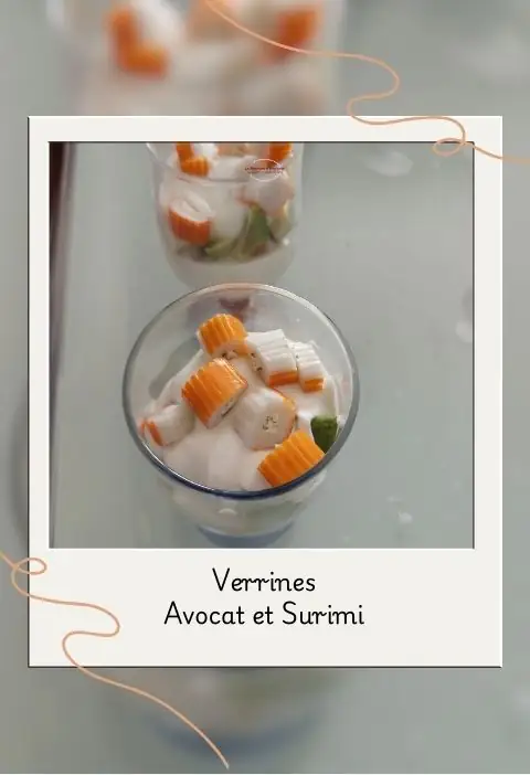 verrines avocat et surimi
