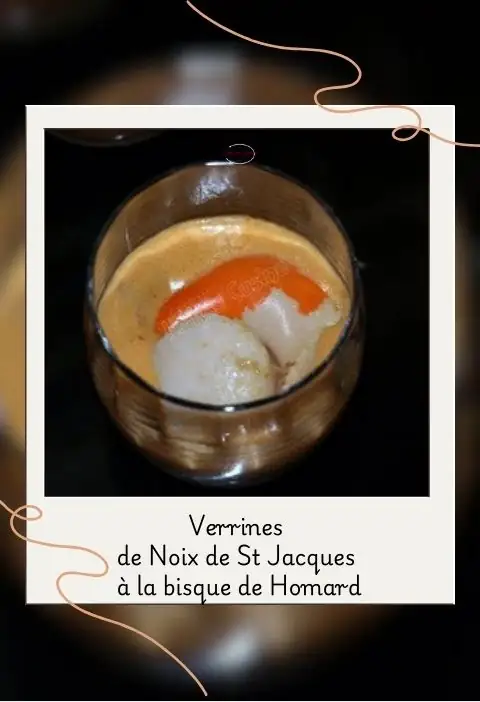 Saint-Jacques à la bisque de Homard verrines de noix de st jacques à la bisque de homard