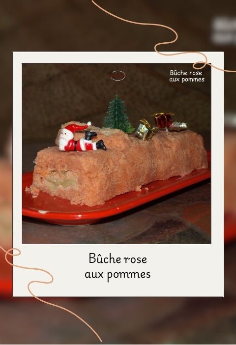 Bûche rose aux pommes