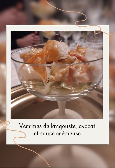verrines de langouste, avocat et sauce crémeuse