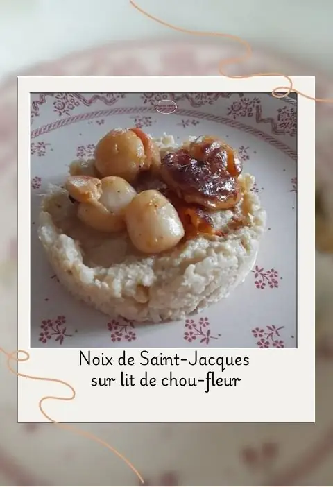 noix de saint jacques sur lit de chou fleur