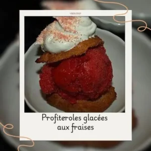 profiteroles glacées aux fraises