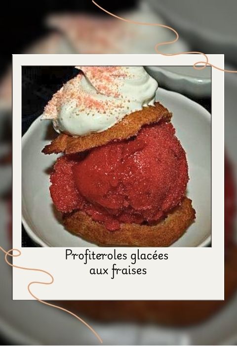 profiteroles glacées aux fraises