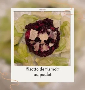 risotto de riz noir au poulet