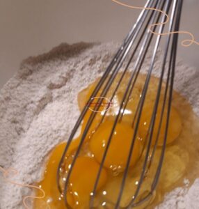 gâteau aux pommes et au miel préparation