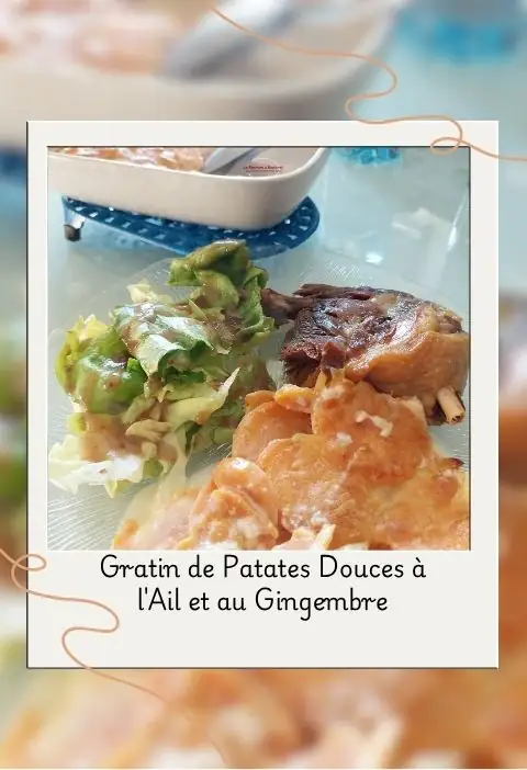 gratin de patates douces à l'ail et au gingembre