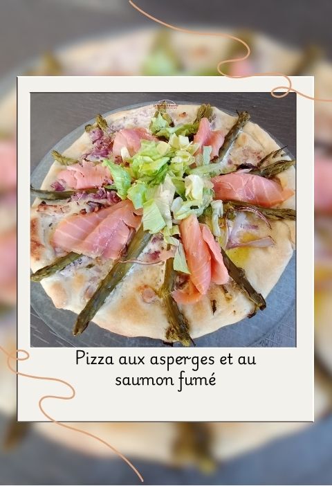pizza aux asperges et au saumon fumé