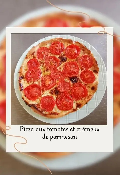 pizza aux tomates et crémeux de parmesan