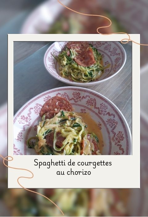Spaghetti de courgettes au chorizo
