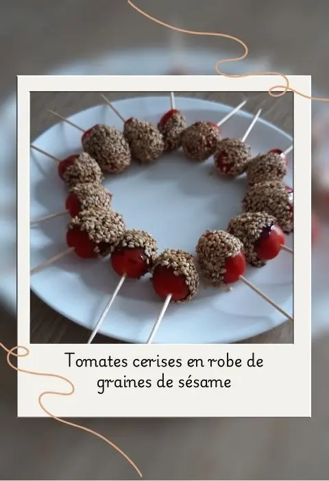 Tomates cerises en robe de graines de sésame