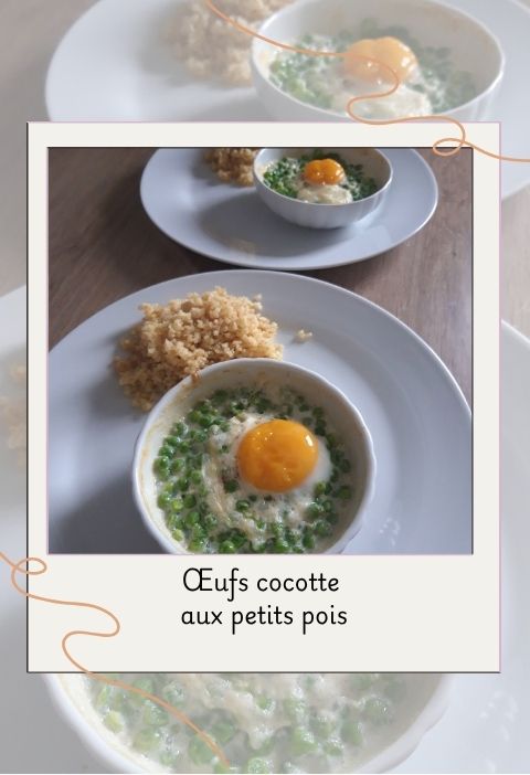 Œufs cocotte aux petits pois