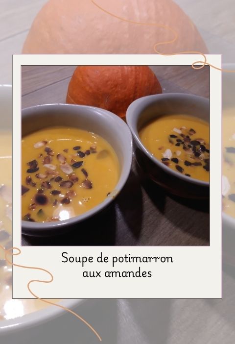 Soupe au potimarron et aux amandes