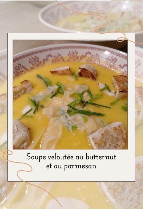 Soupe veloutée au butternut et au parmesan