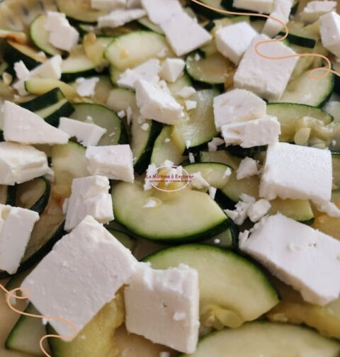 Tarte courgette féta avant cuisson