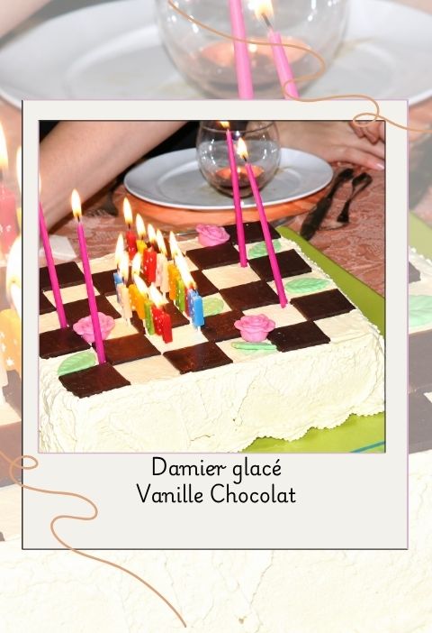 Damier glacé vanille chocolat