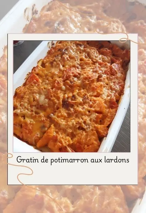 Gratin de potimarron aux lardons