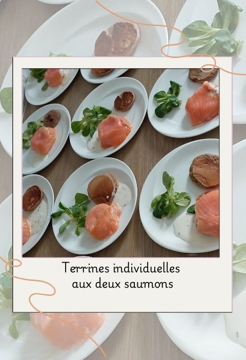 Terrines individuelles aux deux saumons (2) Terrines individuelles aux deux saumons